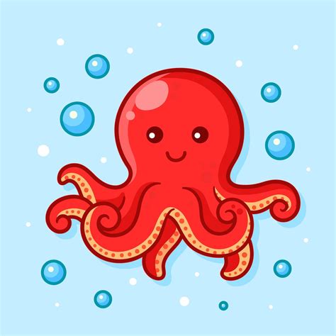 Cute Octopus Vector Illustration 227410 Vector Art at Vecteezy