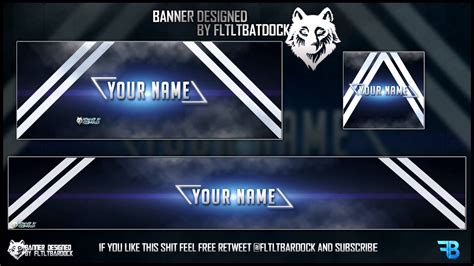 Clean Gfx Blue Thunder Youtube Banner And Twitter Header Psd Revamp