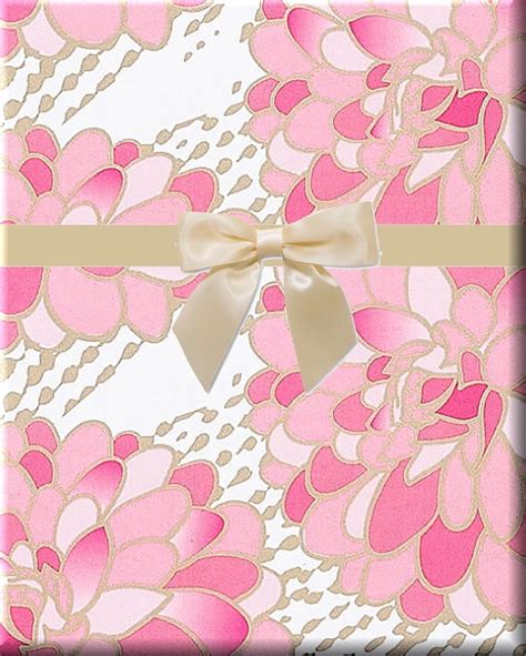Pink And White Floral Gilded Flower Blooms T Wrap Wrapping Paper