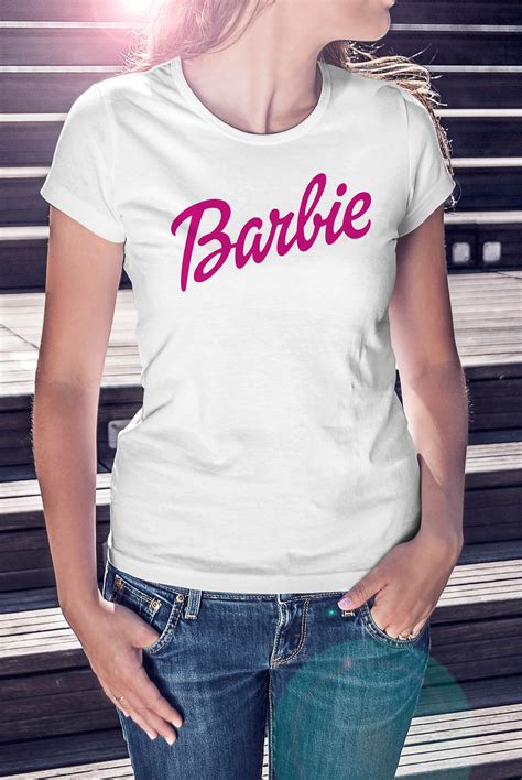 Barbie Logo T Shirt Pink Barbie Doll Womens Girls Kids Toddler Etsy