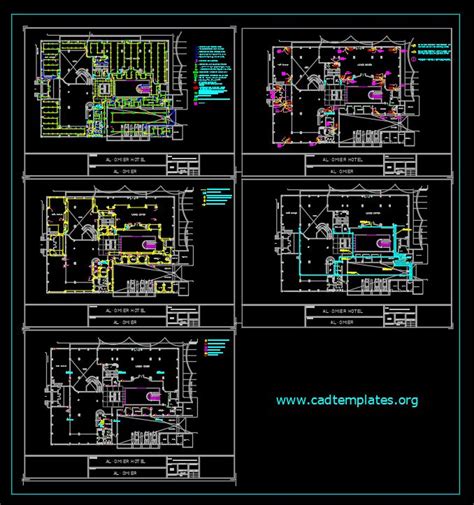 Hotel Ground Floor Lighting And Power Layout Plan Autocad Template Dwg