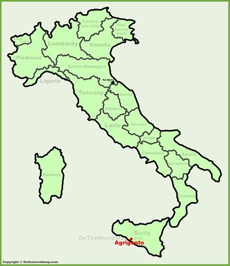 Agrigento Sulla Mappa Dellitalia