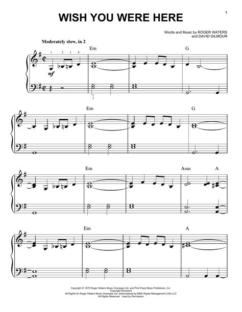 Wish You Were Here | Sheet Music Direct