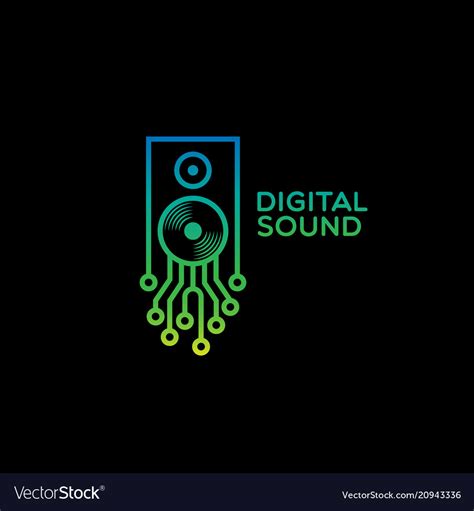 Digital Sound Logo Royalty Free Vector Image Vectorstock