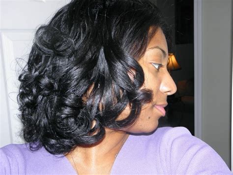 Rollerset + silk wrap along with niesha's relaxed hair update! The Perfect Roller Set- Transitioning Styles | Curly Nikki ...