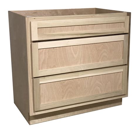 Kitchen Drawer Base Cabinet | Unfinished Poplar | Shaker Style | 36 in ...