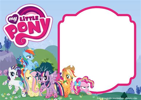 My Little Pony Birthday Invitation Template Equestria Edition Drevio