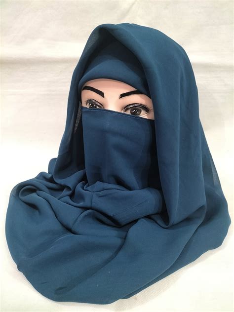 Plain Niqab Ready To Wear Navy Blue Suzain Hijabs