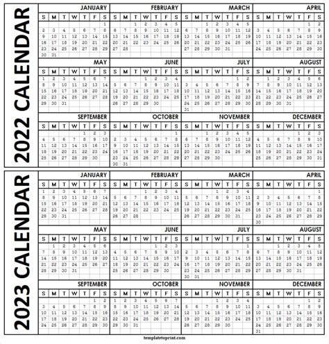 Blank 2022 2023 Calendar Images January 2022 To December 2023