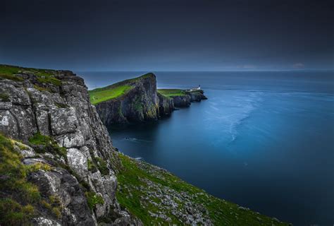 An aerial cableway is used to take supplies to the lighthouse and cottages. Neist Point Lighthouse In The Night | Scotland | Photo By Stefano Termanini | Lighthouse, Skye ...