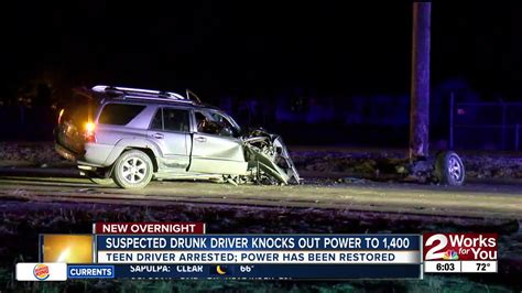 Power Restored After Drunk Driver Hits Pole