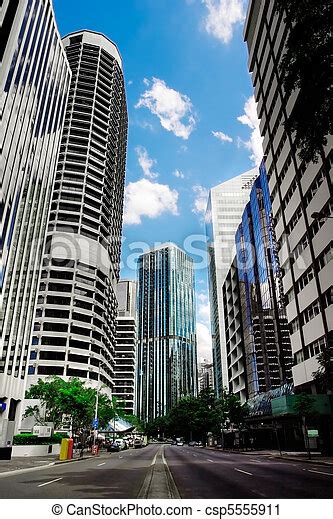 Stock Photography Of Cityscape With Skyscrapers Street Level Shot Of