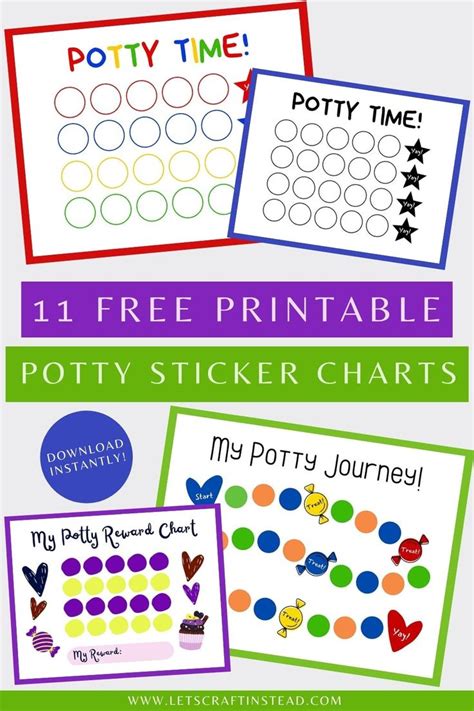 Printable Potty Sticker Chart For Kids With The Words Potty Time On It