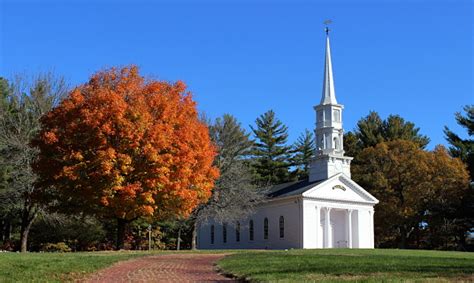 New England Chapel In Fall Stock Photo Download Image Now Church
