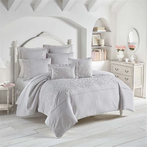 Cherry Blossom Fullqueen 3 Piece Comforter Set In Gray By Piper And Wright