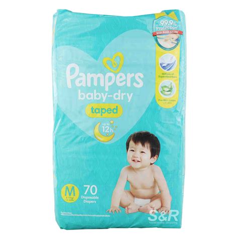 Pampers Baby Dry Medium Taped Disposable Diapers 70pcs