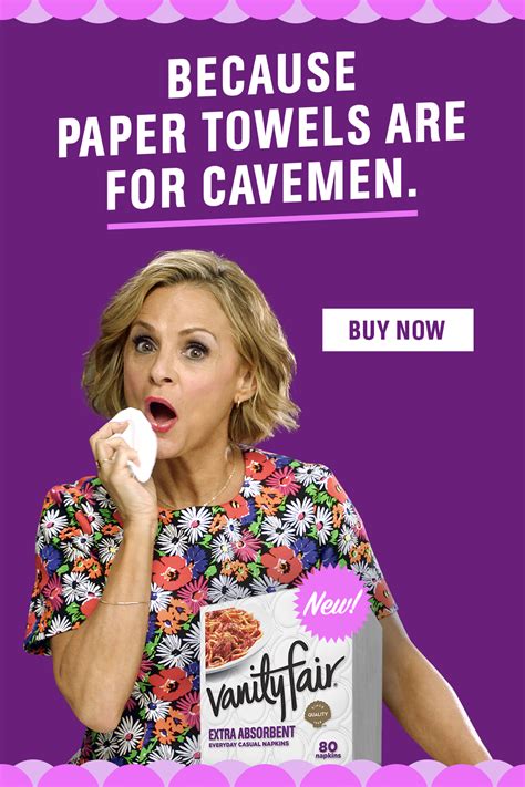 don t be a caveman use the new vanity fair extra absorbent napkins for your next dinner party