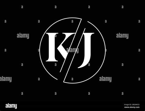 initial monogram letter k j logo design vector template kj letter logo design stock vector