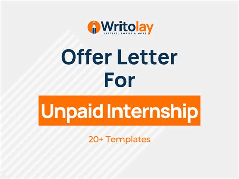 Unpaid Internship Offer Letter 4 Templates Writolay