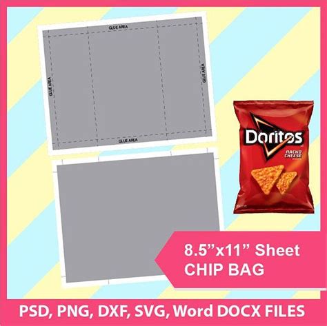 ⭐ access to editable blank template using canva.com. Instant Download Chip Bag Template, PSD, PNG, SVG, Dxf ...