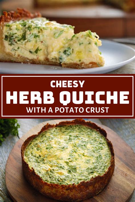 Cheesy Herb Quiche With A Potato Crust