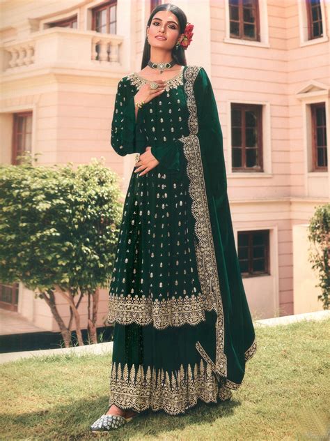 Designer Salwar Kameez Party Wear Suit With Heavy Embroidery Exotic