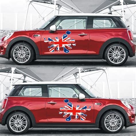 Union Jack Style Fender Door Side Skirt Decals Stickers Diy For Mini