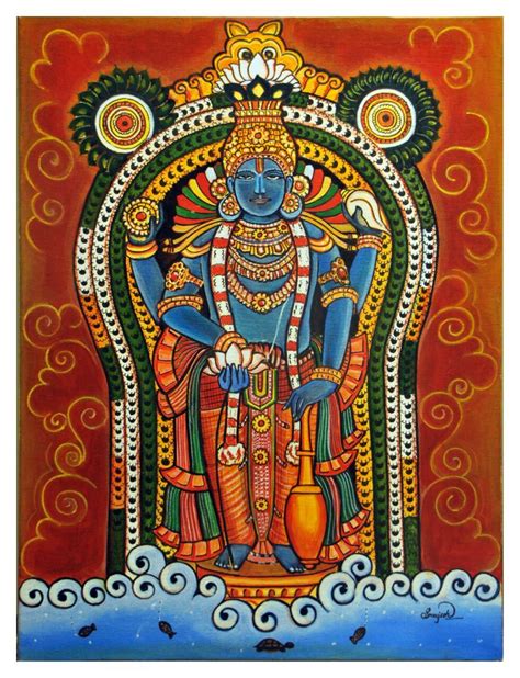 Mural Painting Lord Krishna By Sreejesh Kerala Mural Painting