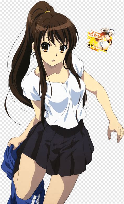 Yuki Nagato Mikuru Asahina Kyon Haruhi Suzumiya Anime Manga Black