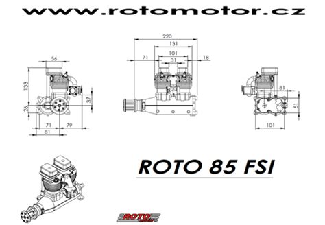 Roto Motor Dragonrc Roto 85 Fsi Two Cylinder Four Stroke Gasoline