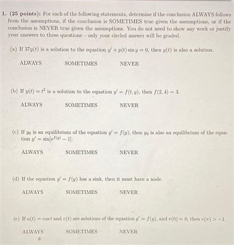 Solved Points For Each Of The Following Statements Chegg