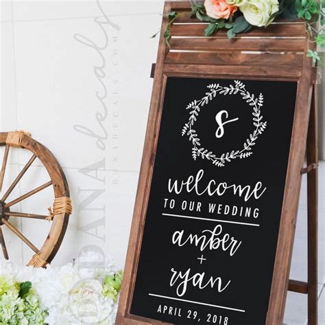 Elegant Personalized Wedding Welcome Sign Decal Shop Dana Decals In