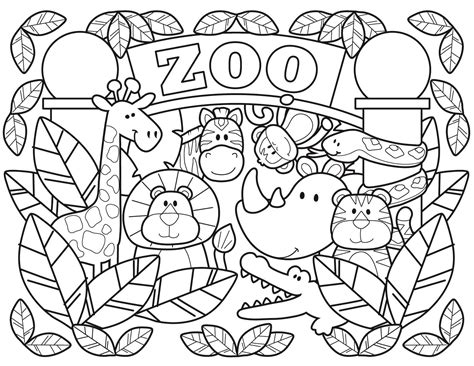 Zoo Animals Coloring Book Printable And Online