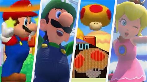 Super Mario All Mega Mushrooms Evolution 2000 2017 Youtube