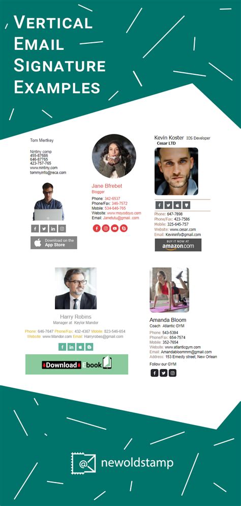 Email signatures are interesting to me because, for a long time, i never used them. vertical email signature examples | Email signature ...