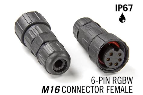 M16 6 Pin Ip67 Waterdichte Kabel Connector Female