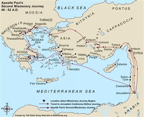 Modern Day Map Of Pauls Missionary Journeys Maping Resources