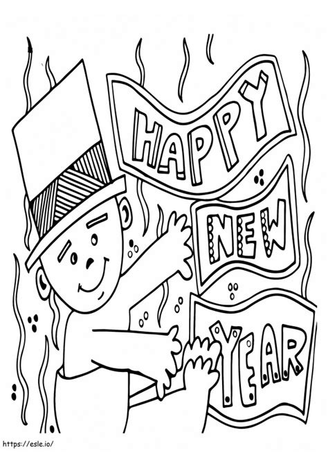 Happy New Year 2021 Coloring Page