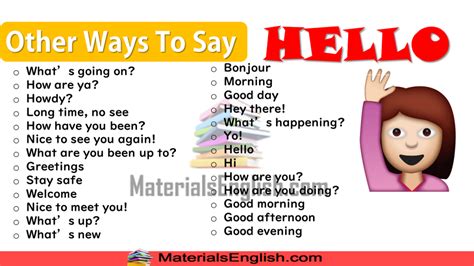 Other Ways To Say Hello In English Materials For Learning English Sexiezpicz Web Porn