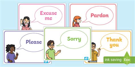 👉 Good Manners Vocabulary Eyfs Display Posters Teacher Made