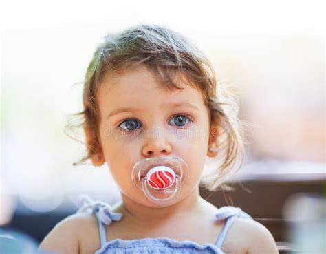 Girl With A Pacifier Stock Image Image Of Affectionate 51647455