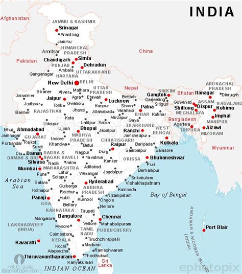 India Cities Map India Map With Cities Southern Asia Asia