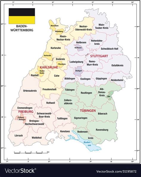 Acum e momentul oportun pentru a investi în românia. Baden wuerttemberg administrative map vector image on ...