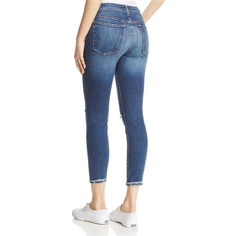 Joe S Jeans Womens Charlie Blue Distressed Crop Denim Skinny Jeans