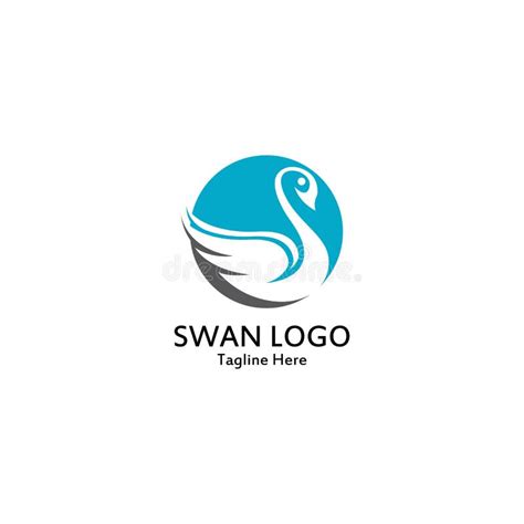Swan Logo Simple Icon Template Vector Illustration Creative Design