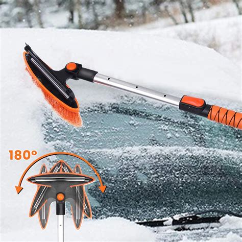 Car Snow Brush Removal Extendable With Squeegee And Ice Scraper