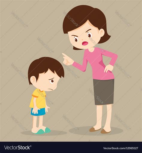 Mother Angry At Her Son And Blame Royalty Free Vector Image
