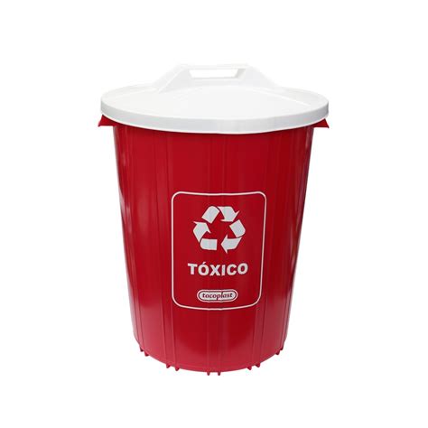 Basurero rojo para reciclaje de tóxicos 71 litros