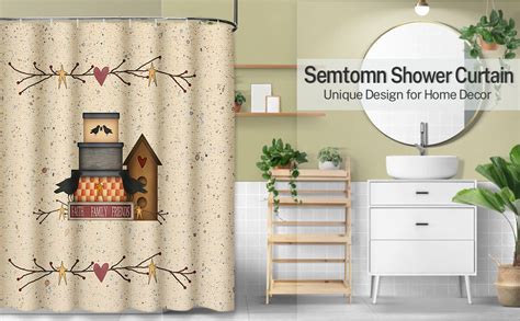 Amazon Com Semtomn Shower Curtain Waterproof Polyester Fabric X