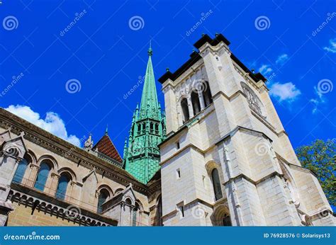 Geneva Switzerland June 17 2016 The St Pierre Cathedral Stock